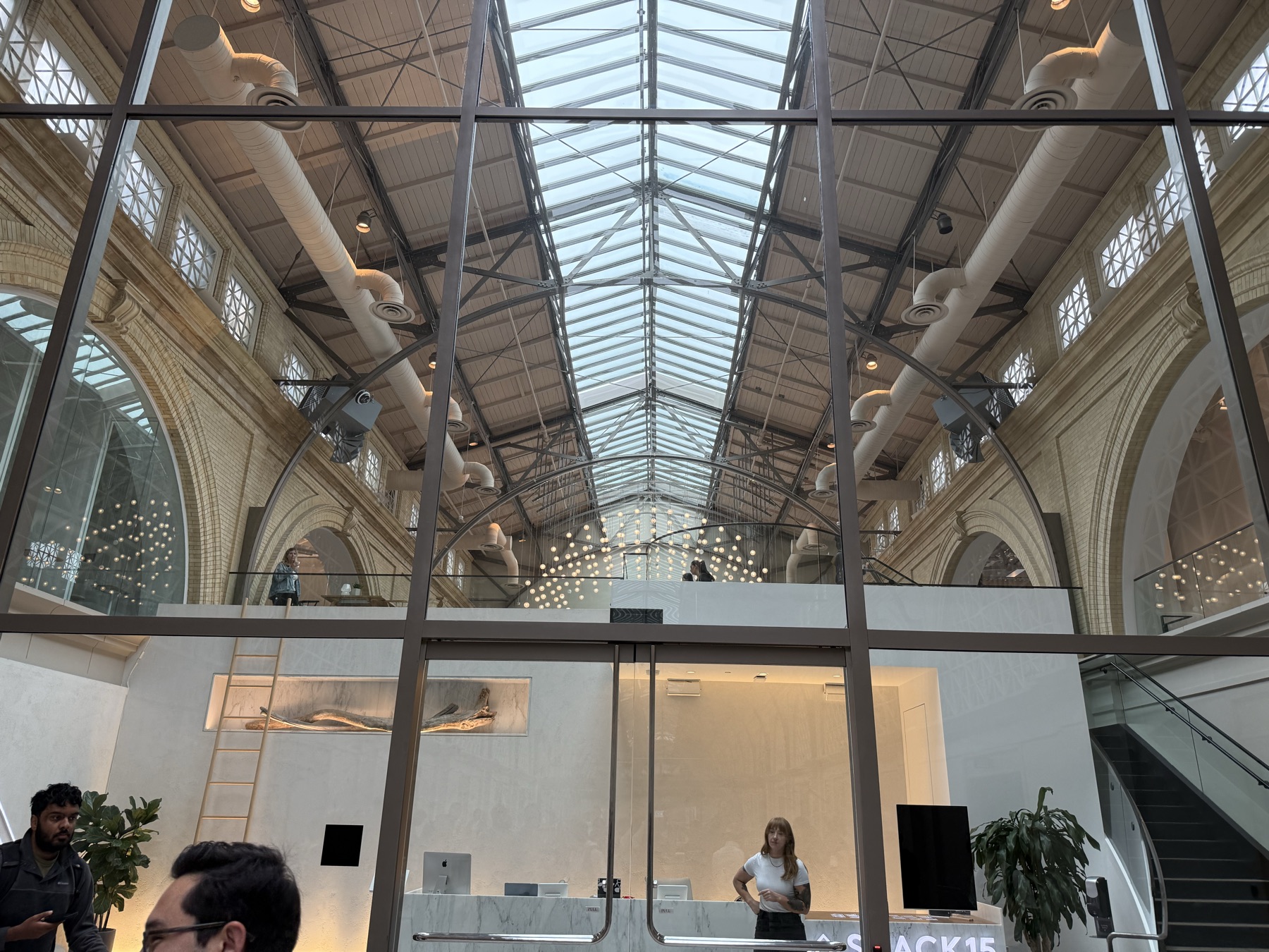 The glass-roofed hackathon venue in San Francisco