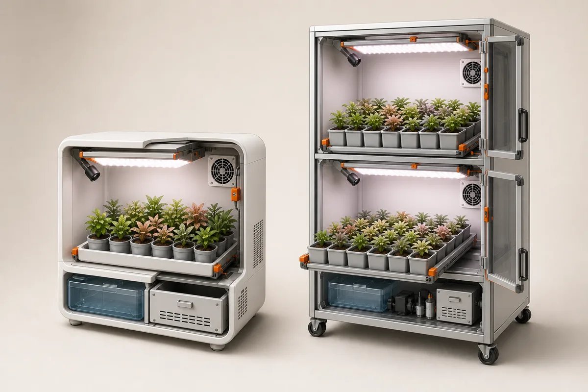 Concept render comparing SproutCam HOME 12 and PRO 48